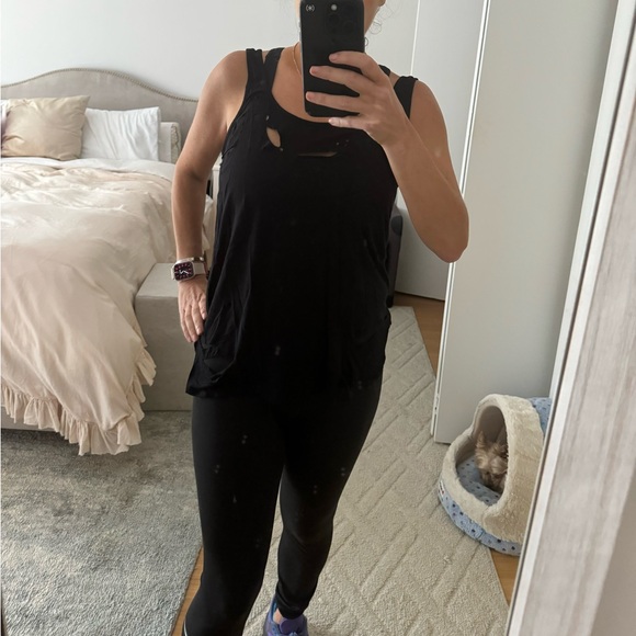 Black cotton tank with holes - Picture 2 of 5